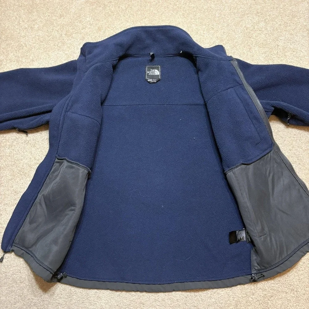 The North Face Denali Jacket Mens Small Blue Gray Fleece Full Zip Polartec
